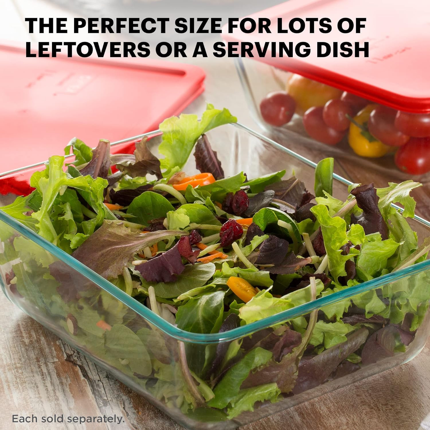Simply Store Glass Storage Container, Snug Fit Non-Toxic Plastic Bpa-Free Lids,