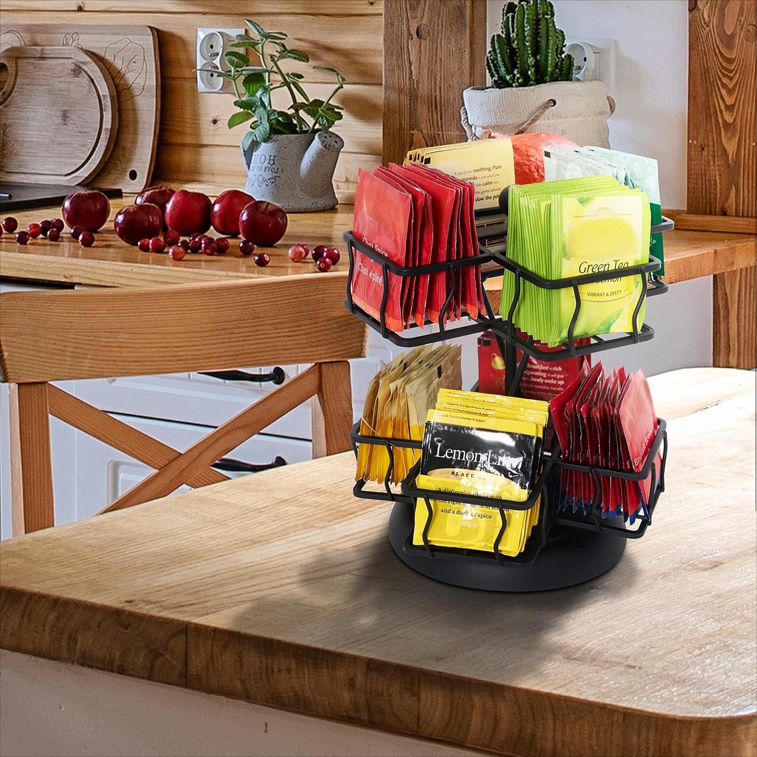 NHZ Tea Bag Storage and Organizer, Holder Black Powder Coated
