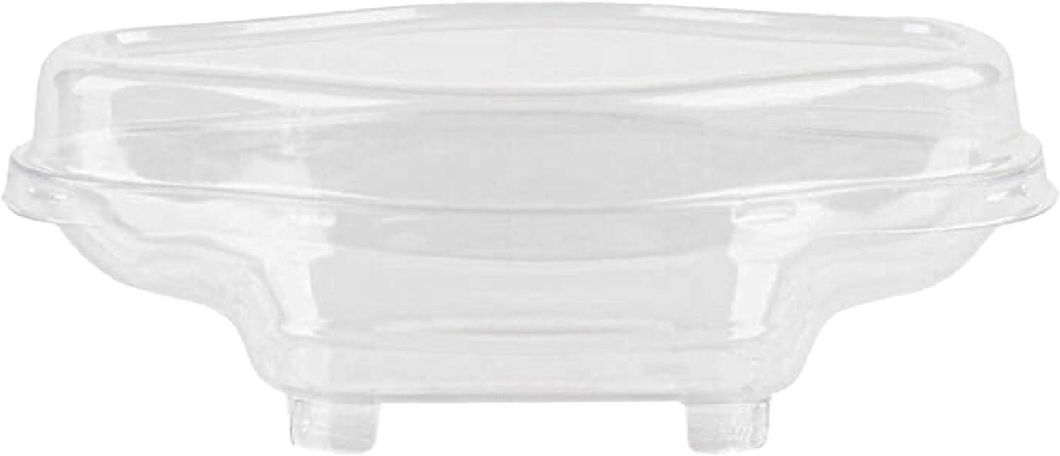 5oz Disposable Boat Shaped Clear Plastic Dessert Containers with Dome Lids 100pc