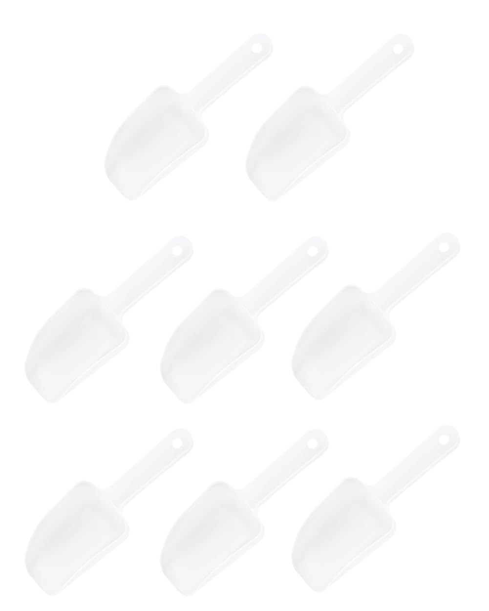 8 PCS Ice Scoop For Freeze 5.9×2.2 Inch Small Candy Flour Popcorn Clear