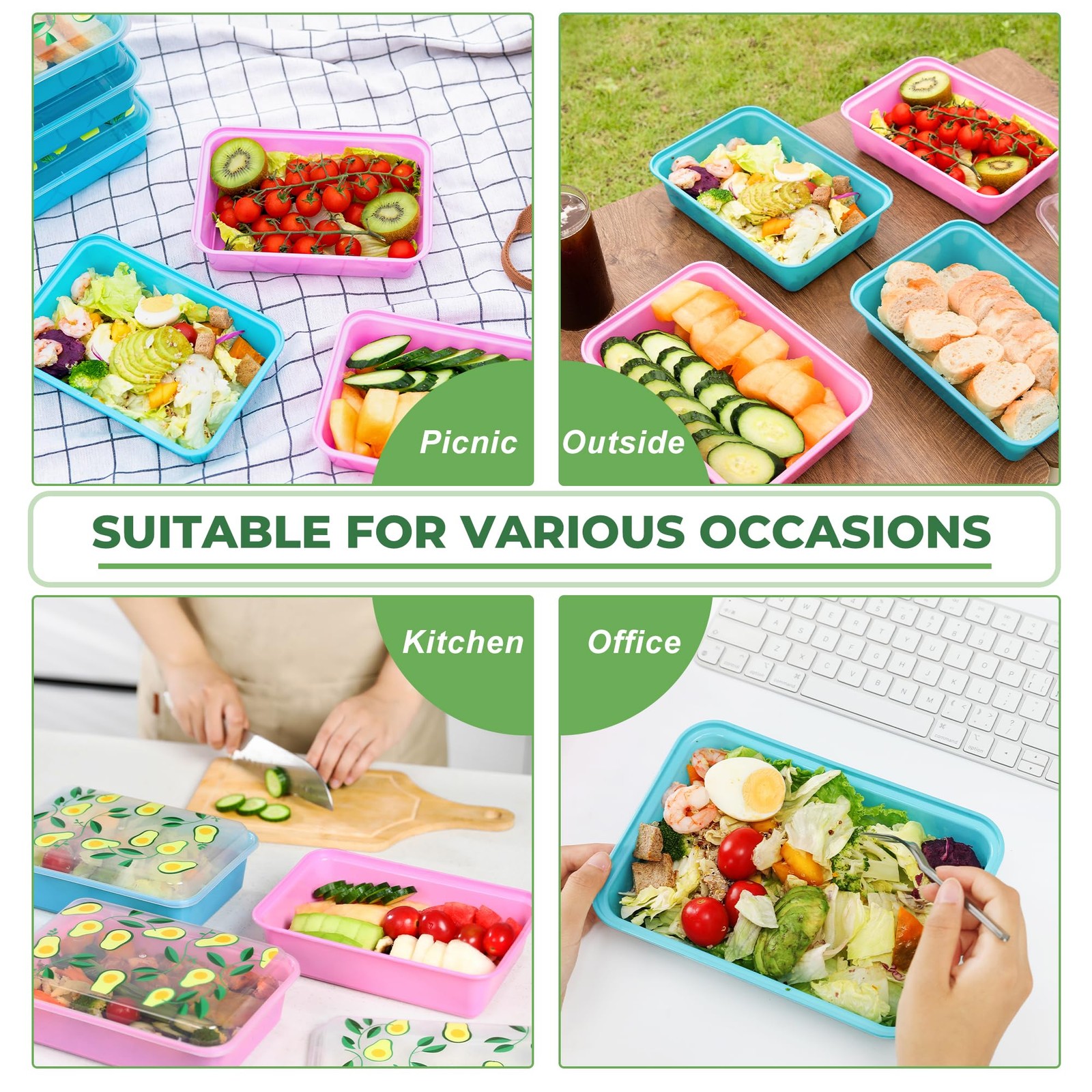 10 Pack 42 oz Meal Prep Containers, Reusable Plastic Food Prep Storage Contai…