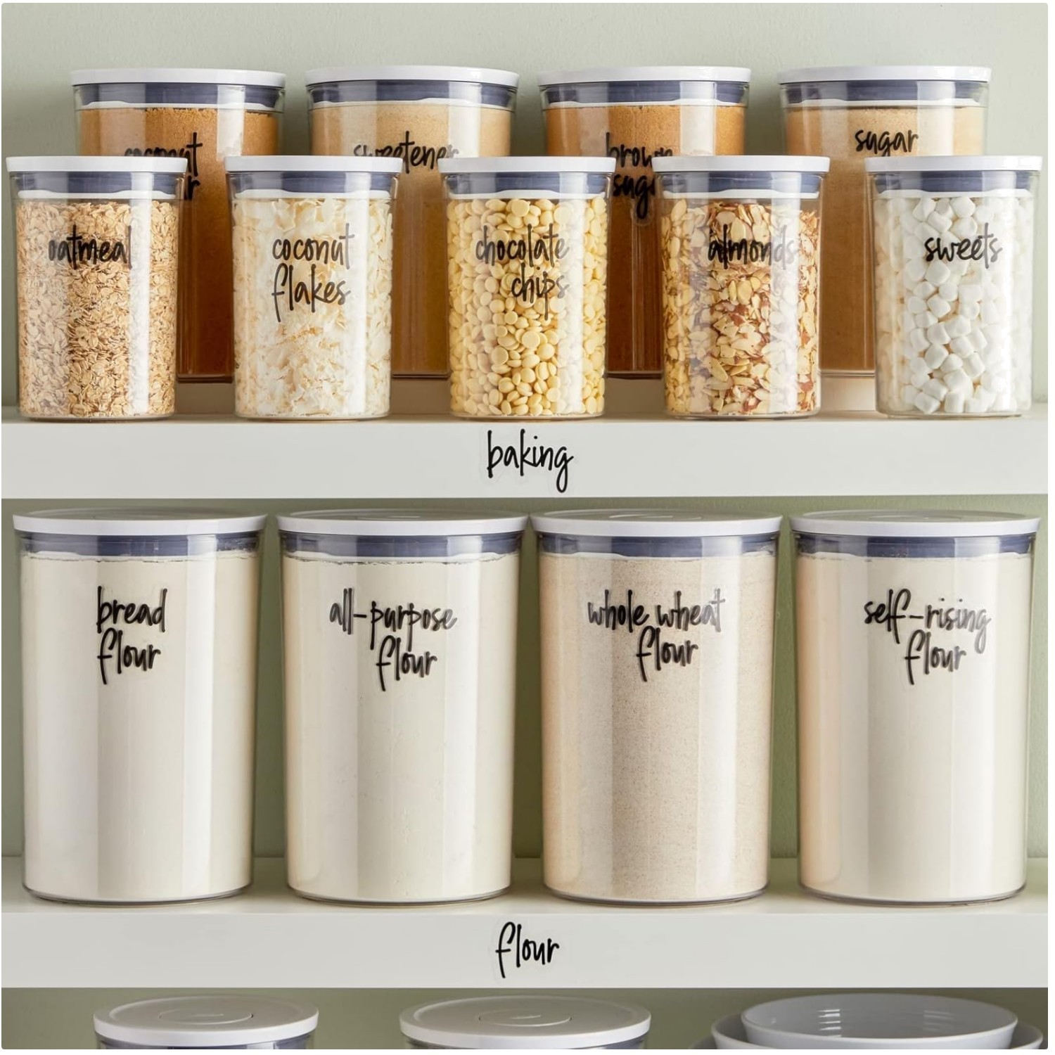 Black Script Kitchen Labels – 157-Piece Collection