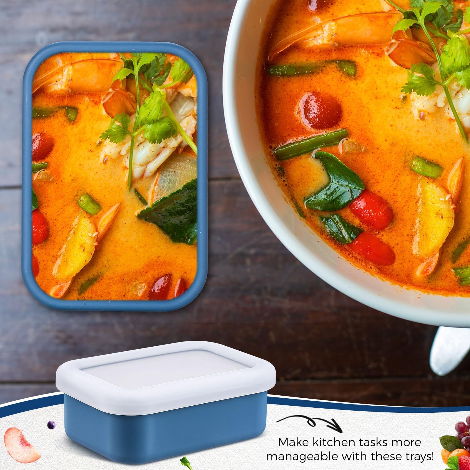 Nuogo 8 Pcs 1 Cup Silicone Freezer Containers with Lid Soup Freezer Molds Sil…