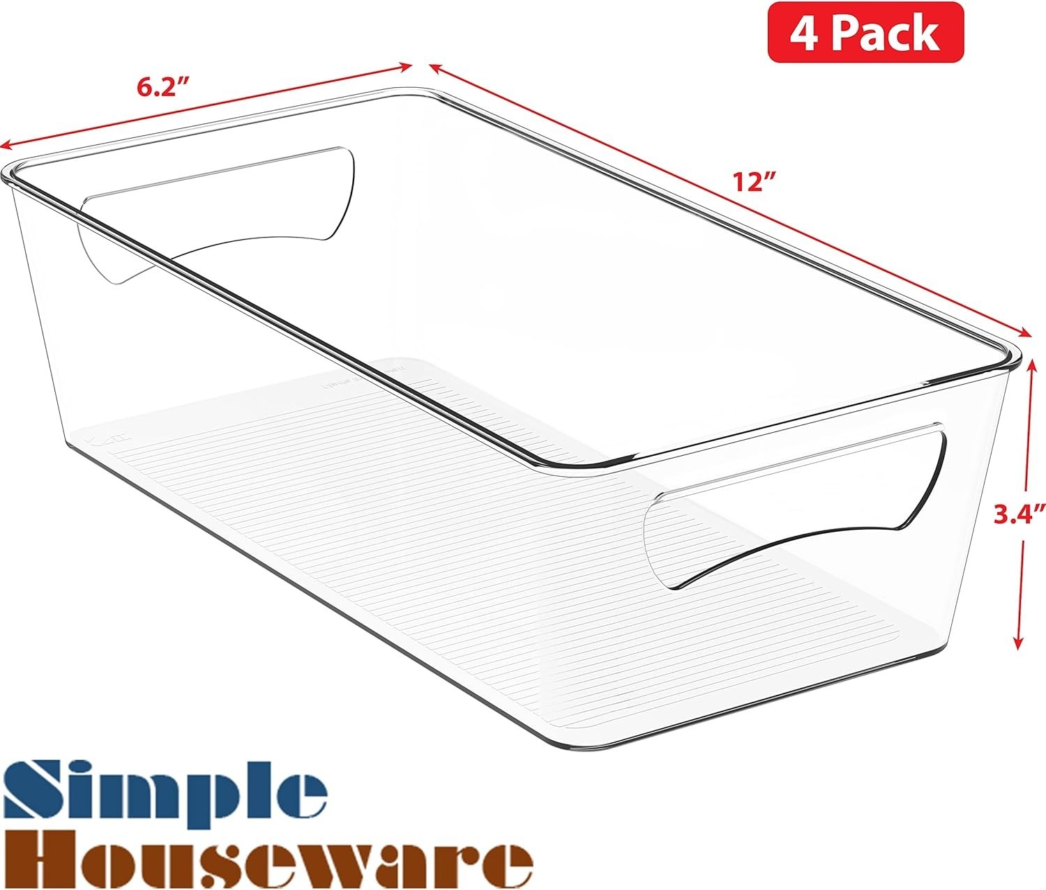 Stackable Clear Storage Bins for Efficient Fridge Organization – 4 Count