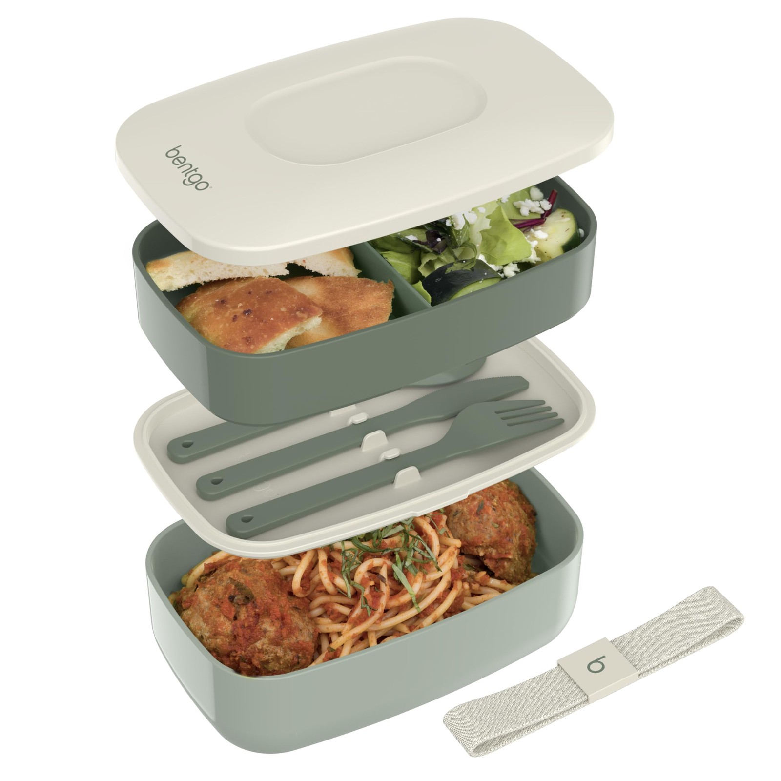 Bentgo Classic – Adult Bento Box, Stackable 7 inches x 4 inches, Khaki Green