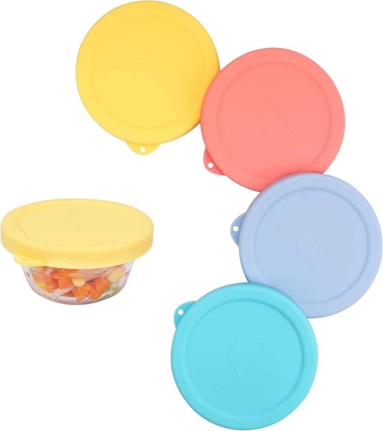 4 PCS Silicone Replacement Lids for Pyrex and Anchor Hocking Glass Custard Cu…