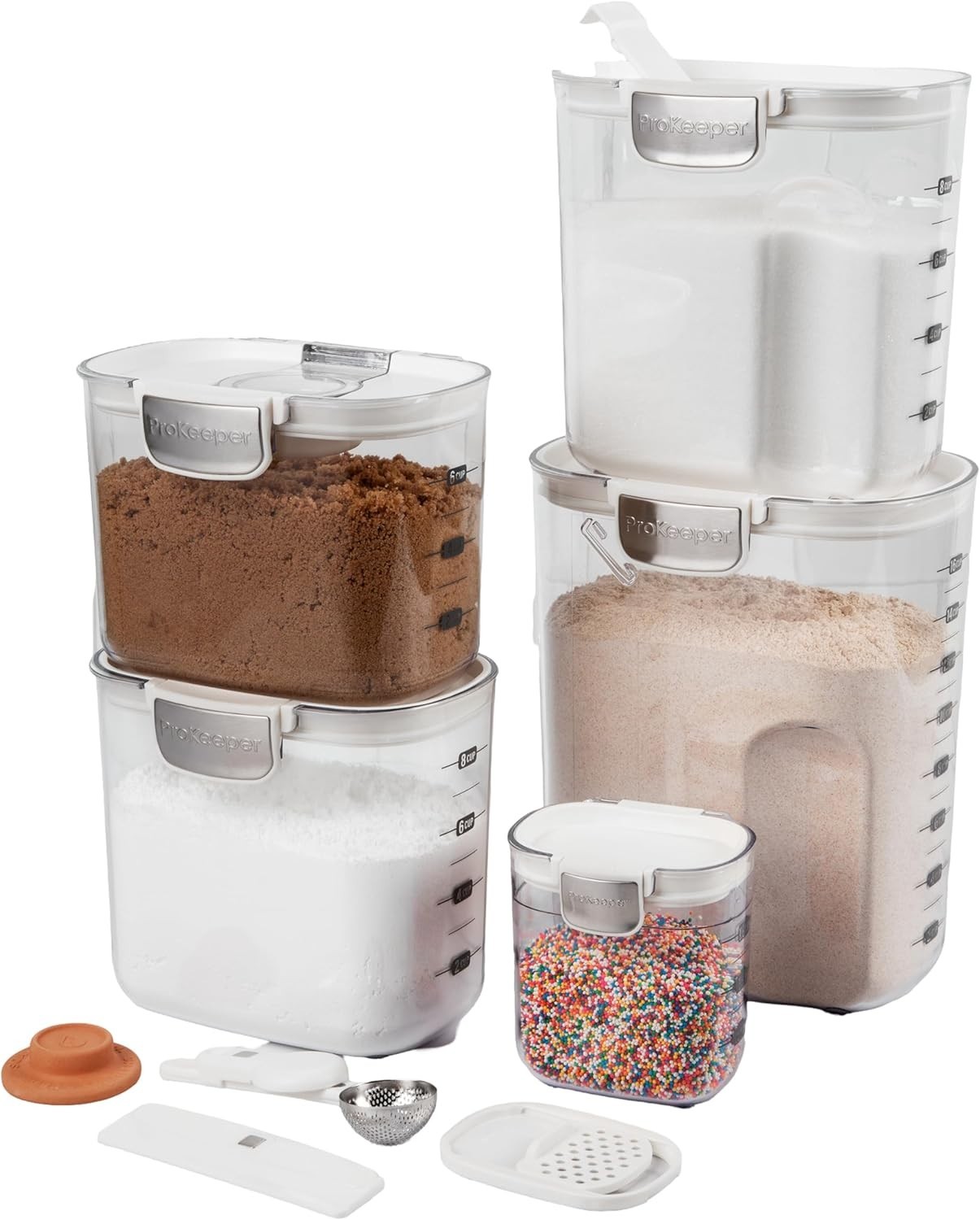 Airtight Food Storage Container Set Clear Kitchen Canister Set 9-Piece