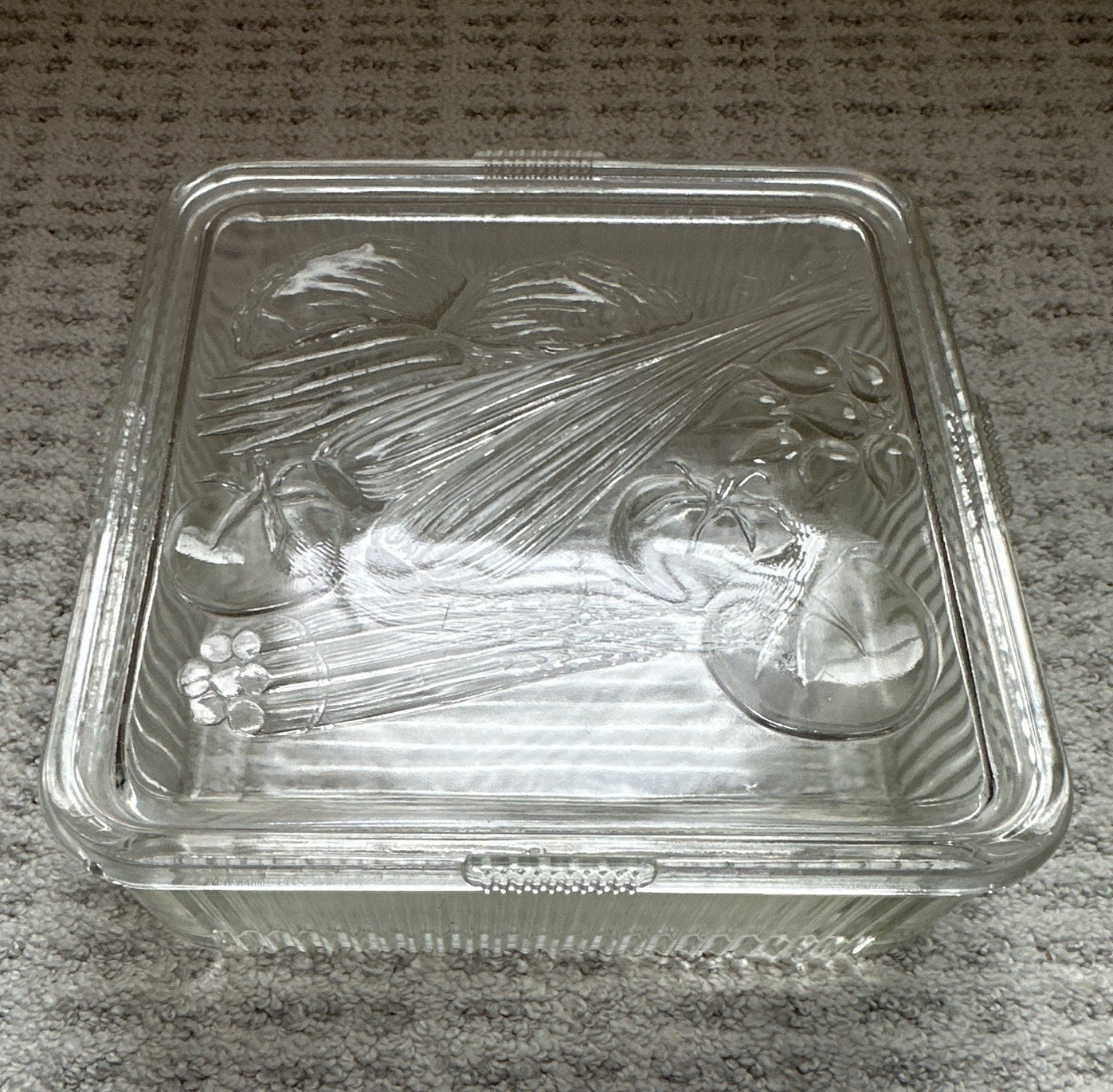 Vintage Federal antique glass refrigerator dish
