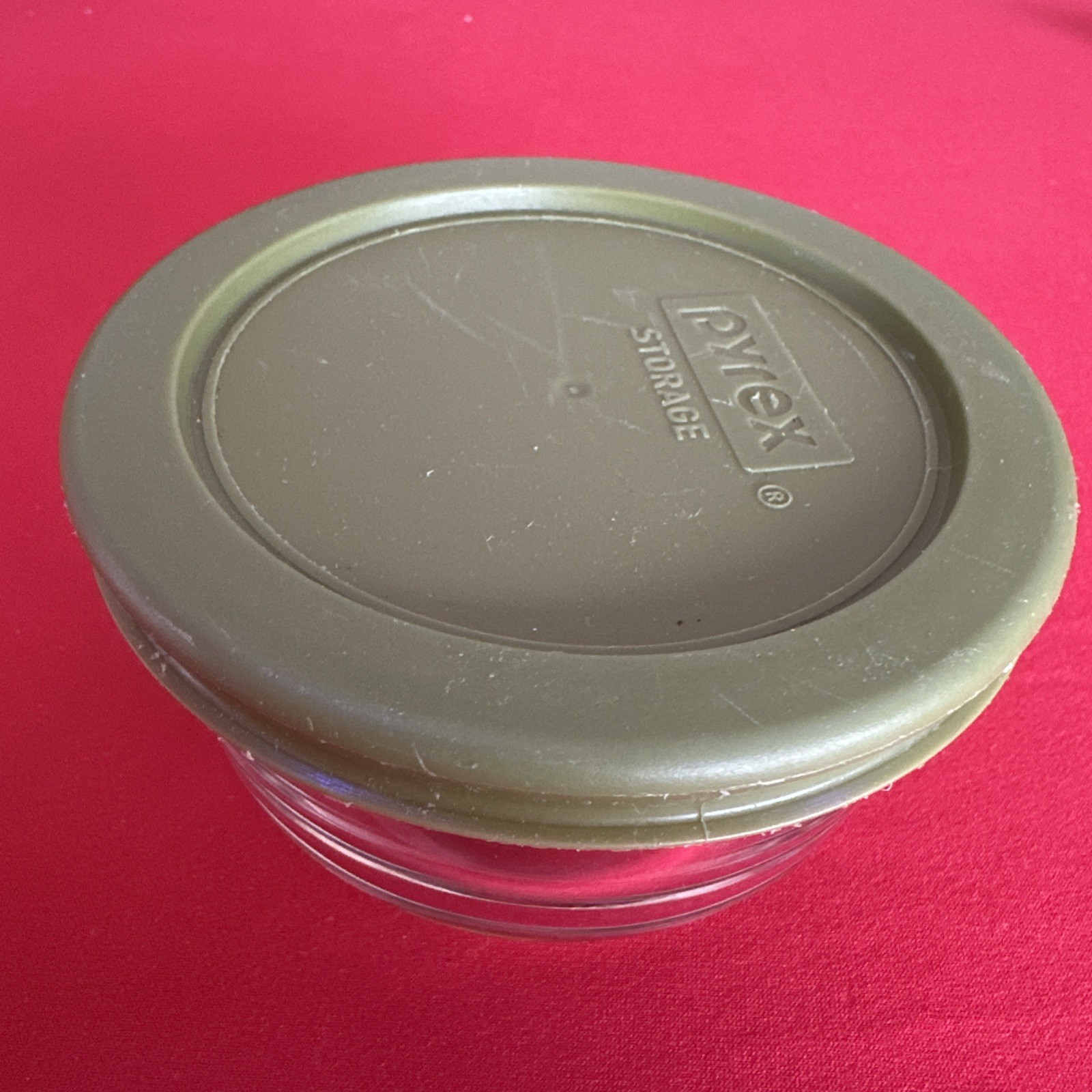 Pyrex 1 Cup / 236 ML Glass Bowl 7202A Round with Green Lid Small Storage VTG