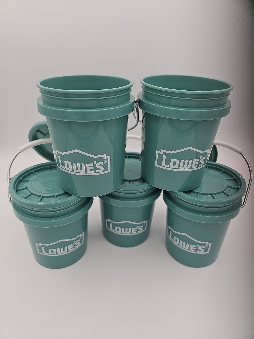Lowe’s Teal Mini Bucket w/ Lid 5 Count 0.42 QT BPA Free Food