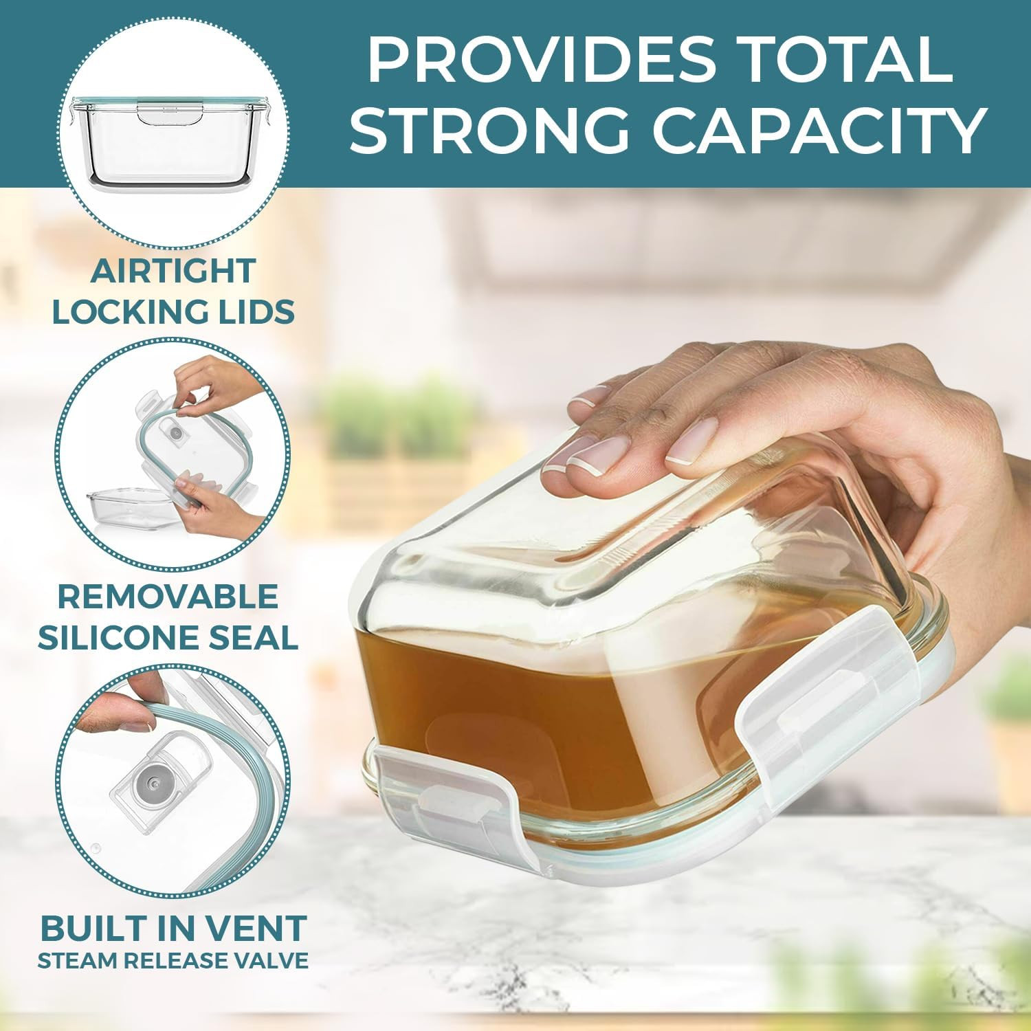 24 Pc Airtight Glass Food Storage Containers – Glass Meal Prep Containers – Free