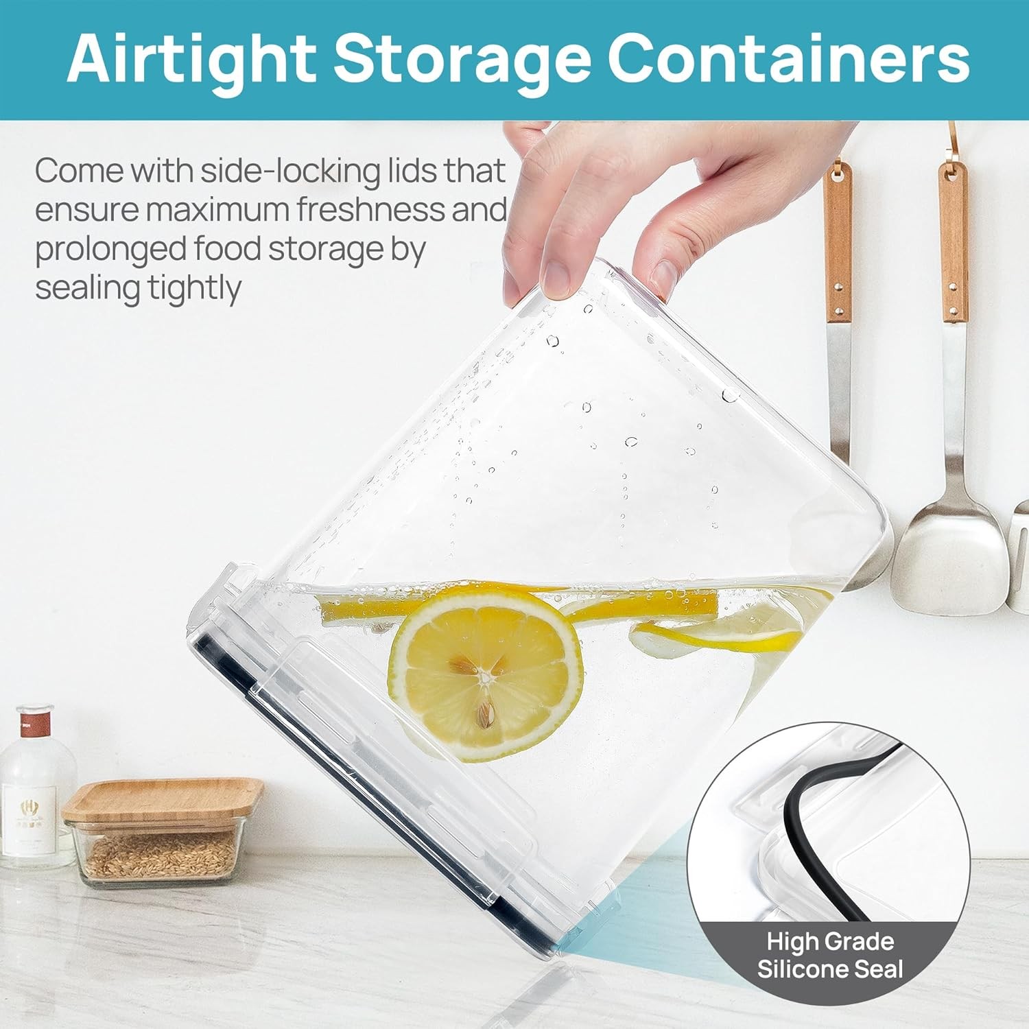 Vtopmart 10 PCS Flour and Sugar Storage Container, Large Airtight Food Canisters