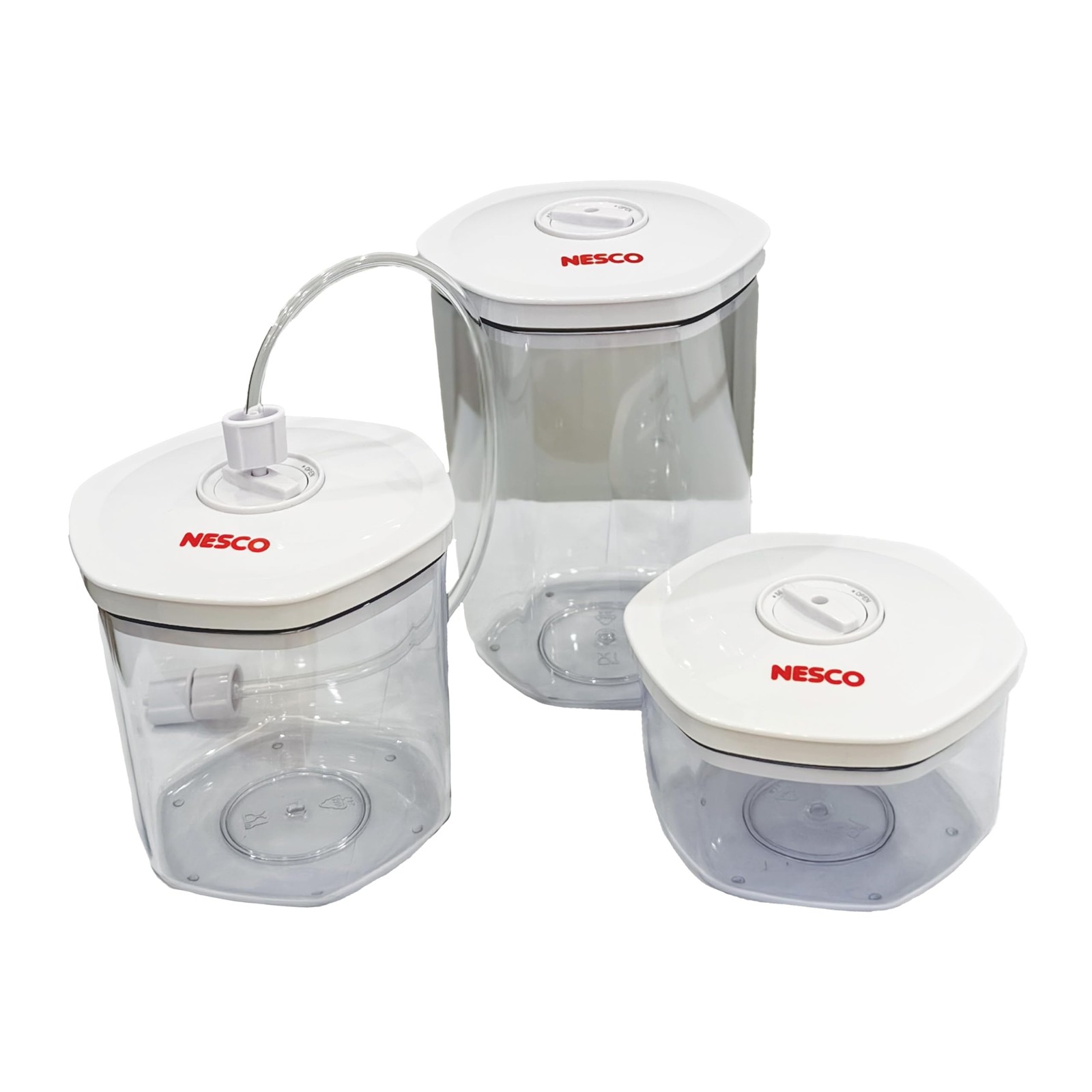 NESCO 3-Piece Vacuum Canister Set – BPA-Free Food Storage w/ Lids, 0.75-2.5 Qt