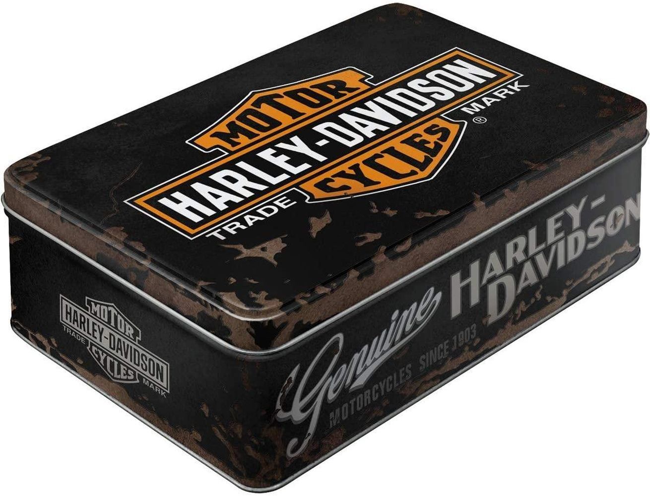 Nostalgic-Art – Flat Tin Box Metal Storage Container – Harley-Davidson Genuine
