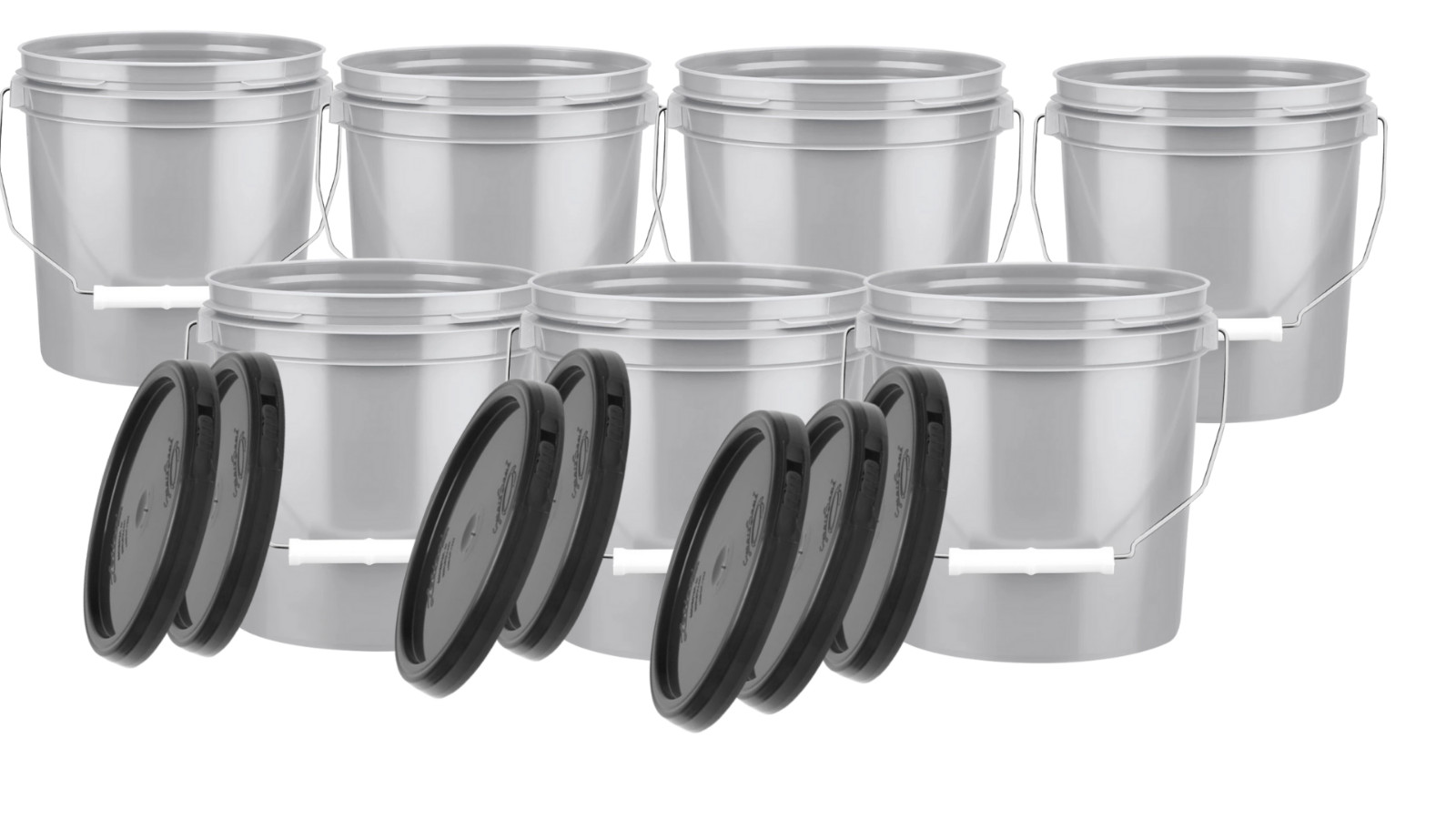 1 Gallon Food Grade Plastic bucket with Lid ( Pack of 7) BPA Free containers