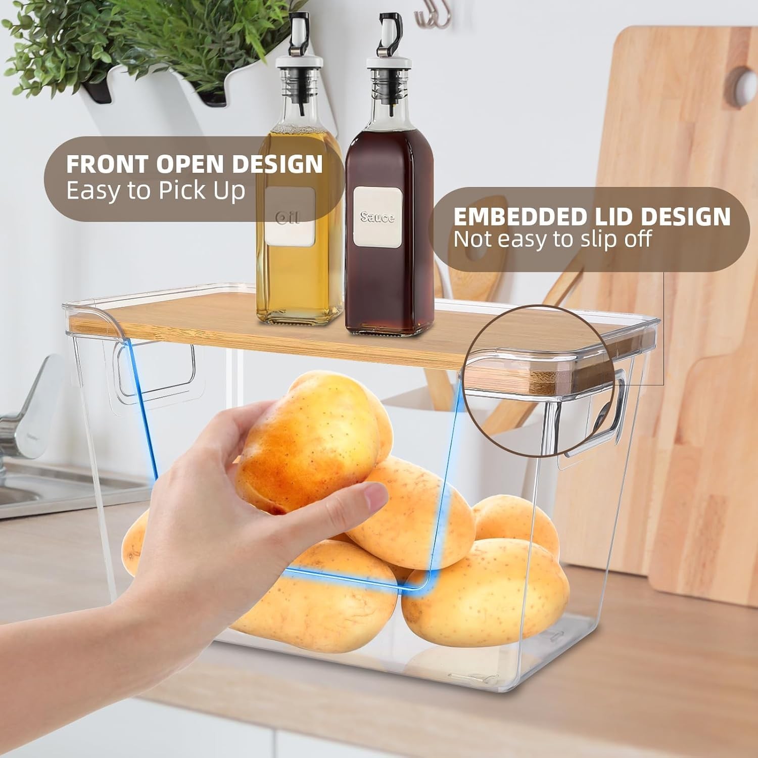 Hiziwimi 2 Set Pantry Organizers and Storage – Stackable 2 Pack, Clear