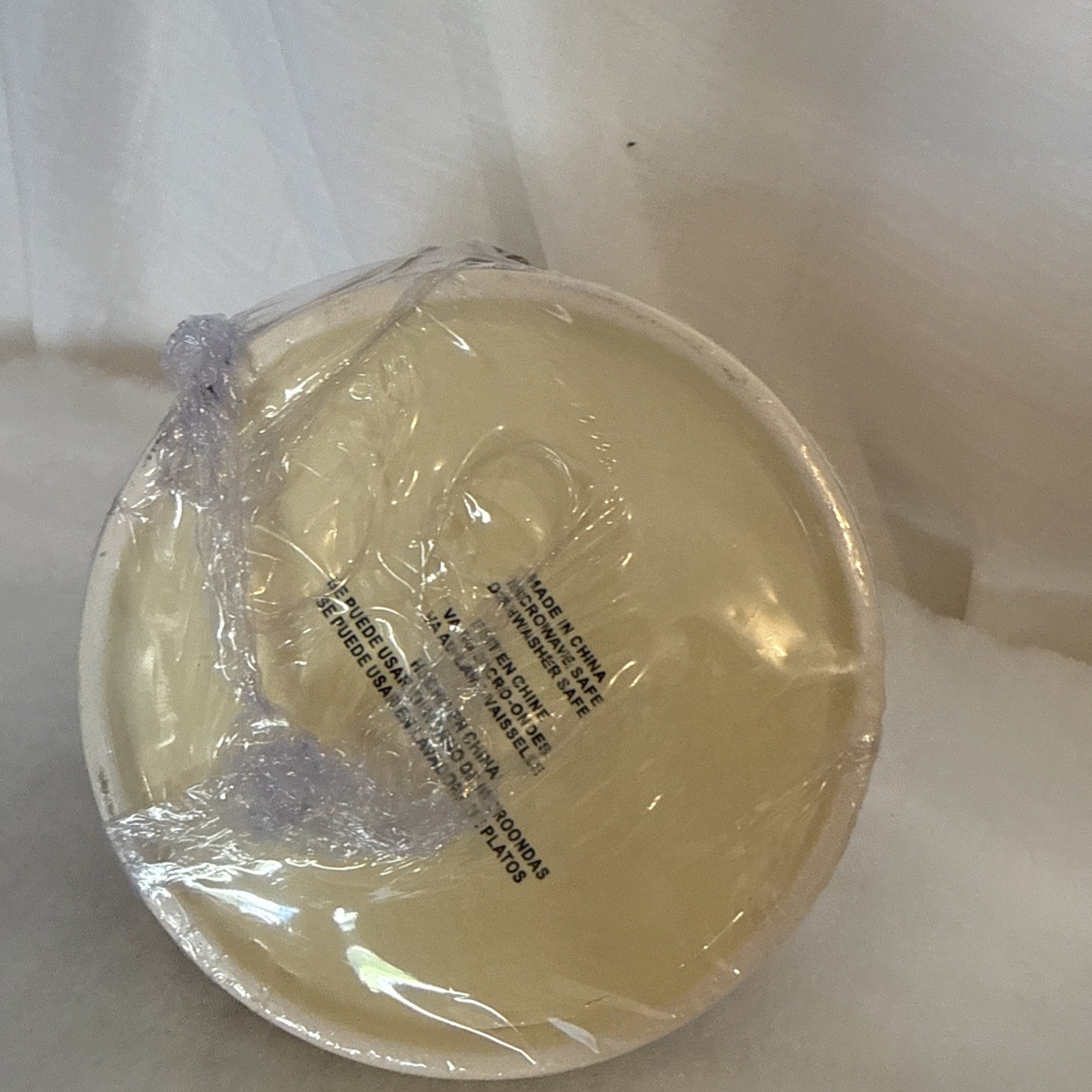 Garlic Ceramic Onion Roaster Keeper Baker Ivory Purple Kitchen Glass Dish NIB