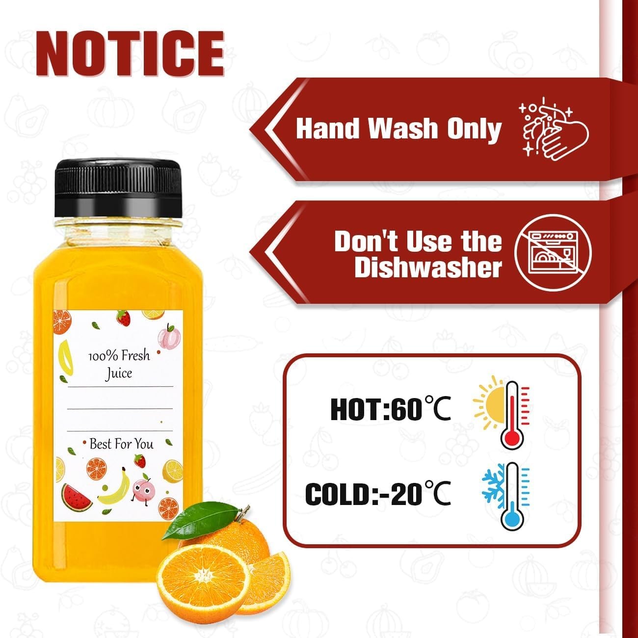 Plastic Juice Bottles with Caps 12Pcs -12oz Reusable Juice Containers with Ta…