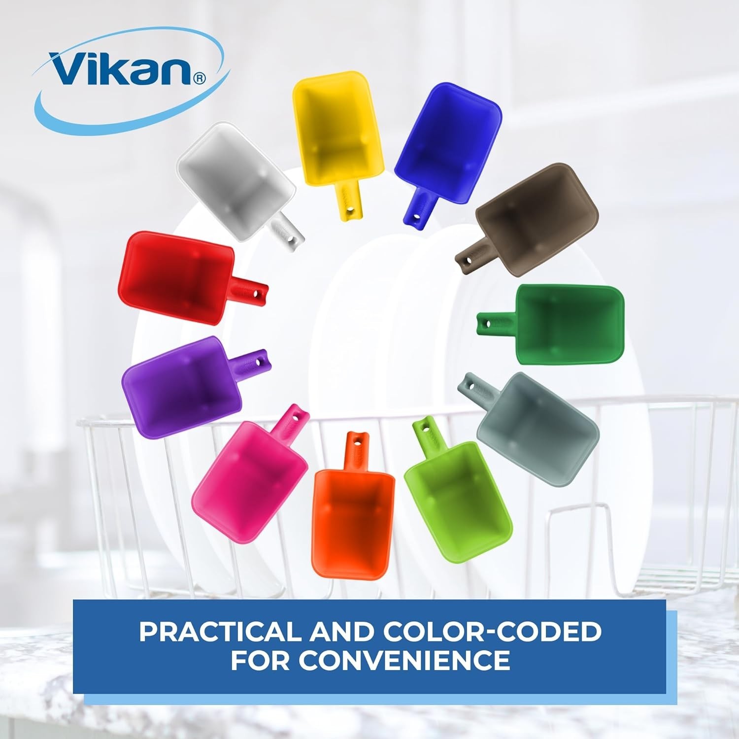 Vikan Remco 63001 Color-Coded Plastic Hand Scoop – BPA-Free Food-Safe Kitchen…