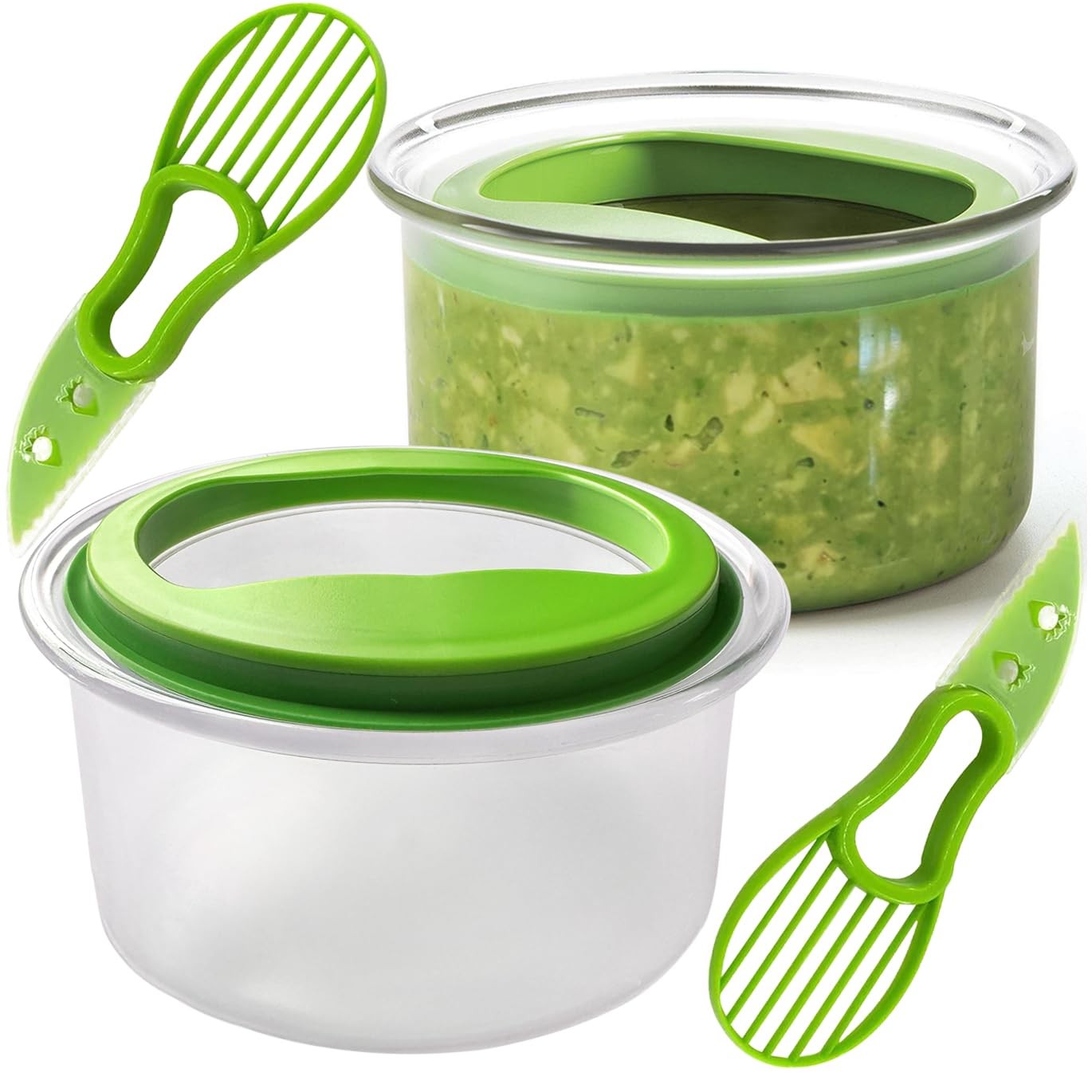 2 Pack Guacamole Keeper, With Green Airtight Lid And Avacado Multi-Functional…