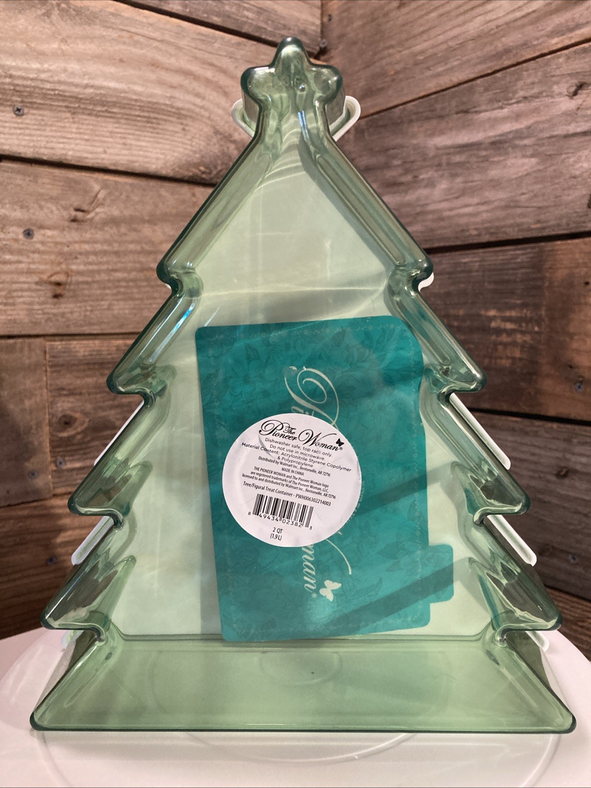 NEW The Pioneer Woman Christmas Tree Shaped Cookie & Treat Storage Container