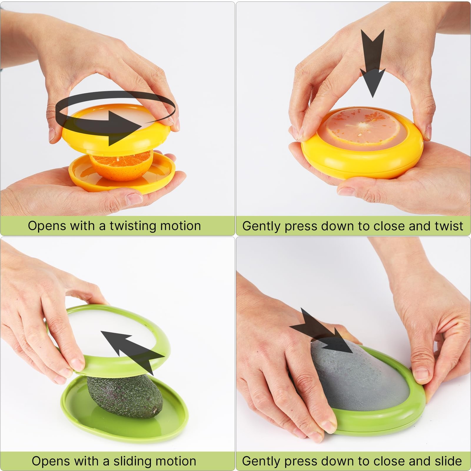 Reusable Fruit and Vegetable Savers Set for Avocados Tomatoes Apples Garlic