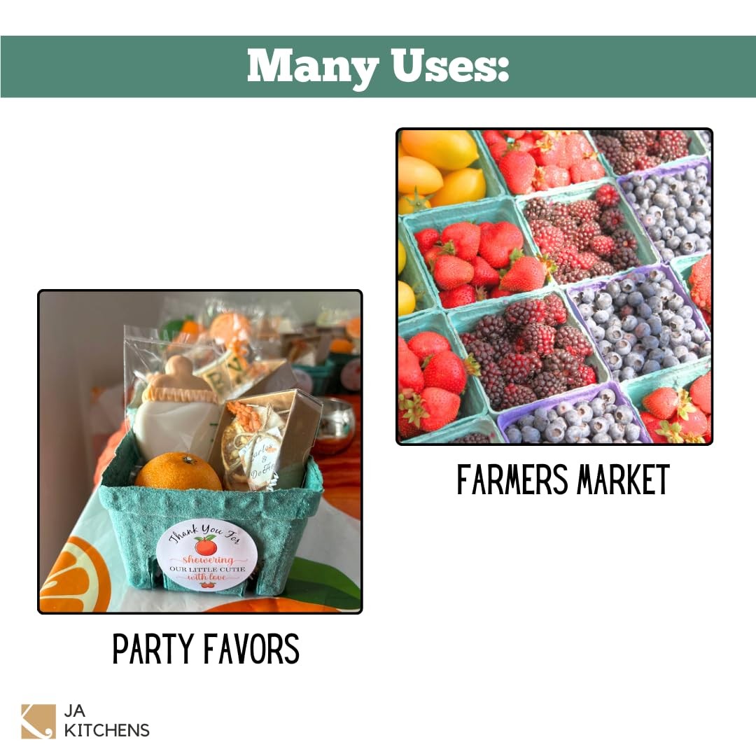 Kitchens Green Molded Pulp Fiber Berry/Produce Vented 4″ x x 2.75″,