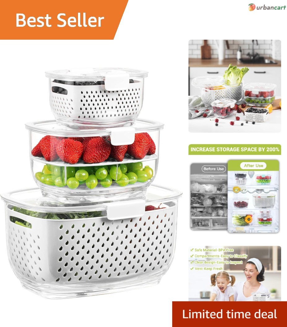 Fresh & Organized: 3-Piece BPA-Free Fruit & Vegetable Storage Set
