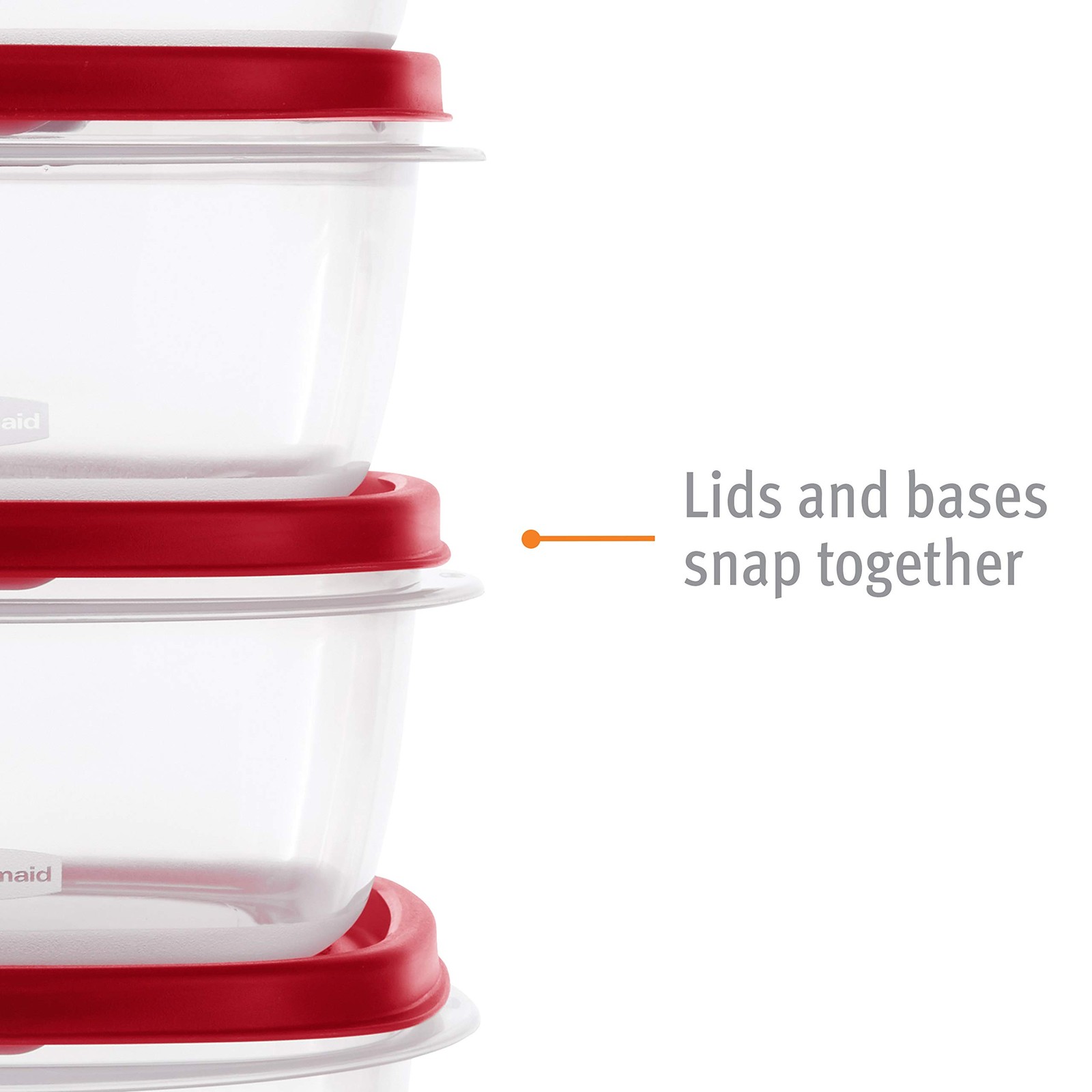 Rubbermaid Easy Find Vented Lid Food Storage Containers 7-Cup Red 7 Cup,