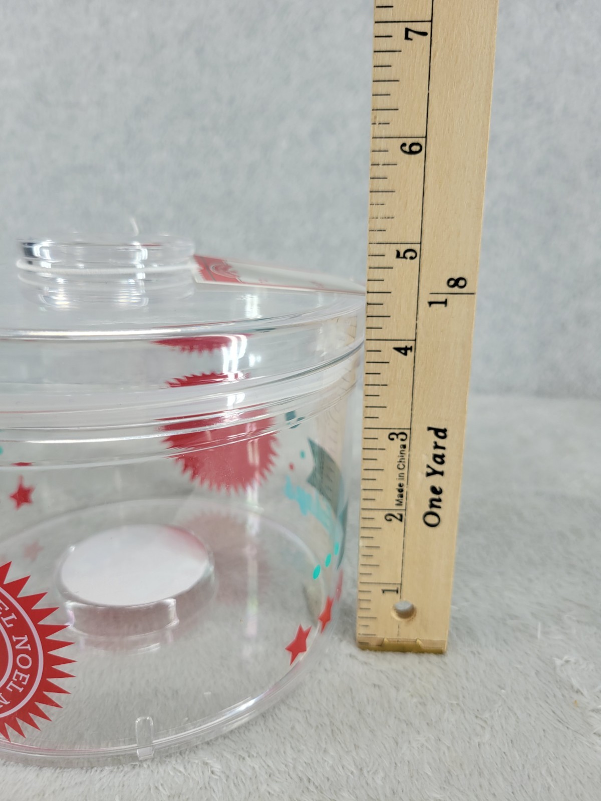 Holiday Time Treat Container Christmas Happy Holidays Stackable Jar 6″ x 5″