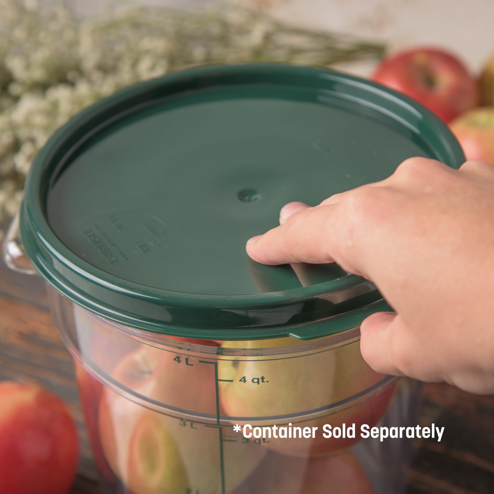 Carlisle FoodService Products Storplus Round Food Storage 2 – 4 Quarts, GREEN