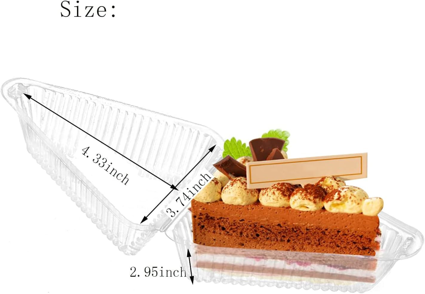 100 cajas plastico para porciones pastel tapas bisagra 11 cm panaderia