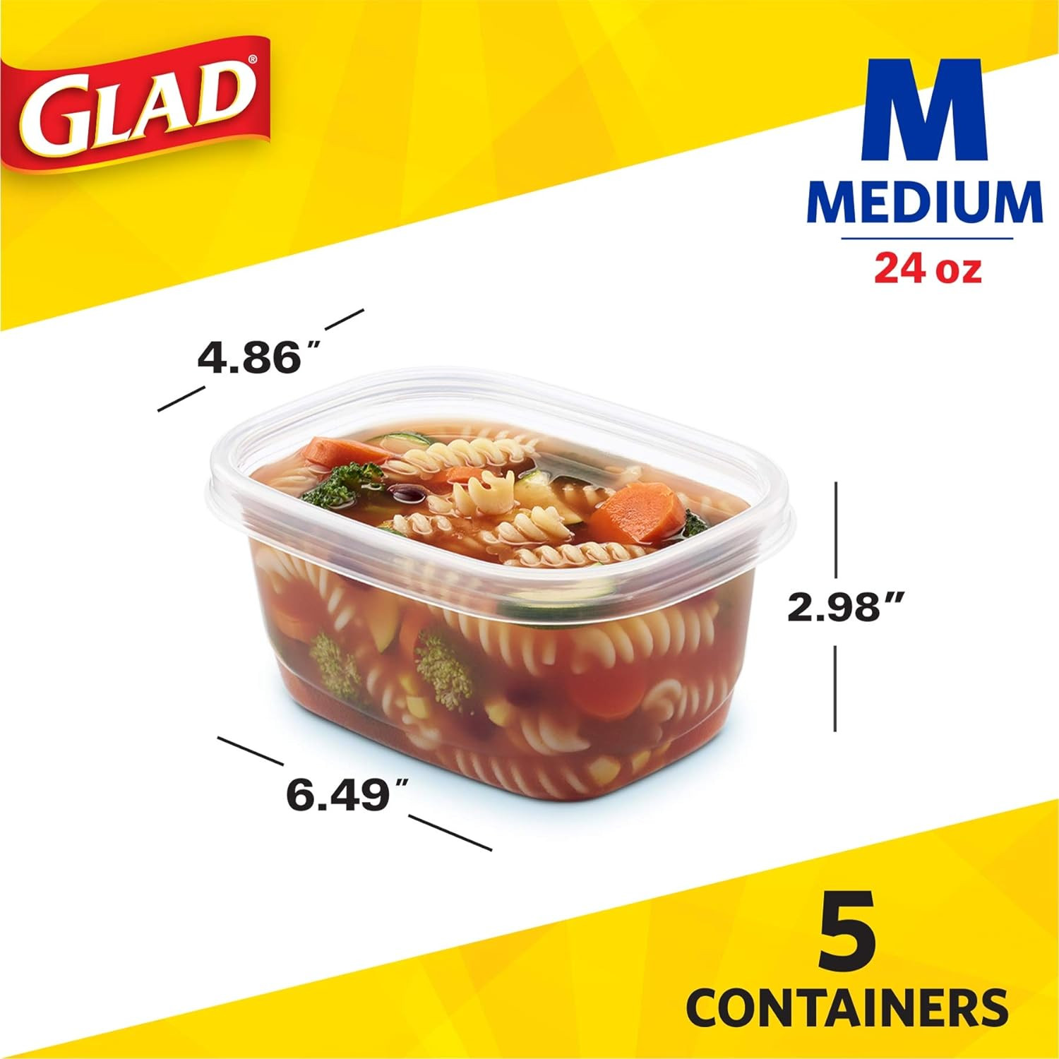 ware Medium Rectangle Food Storage Containers with Lids, BPA Free Plastic for So