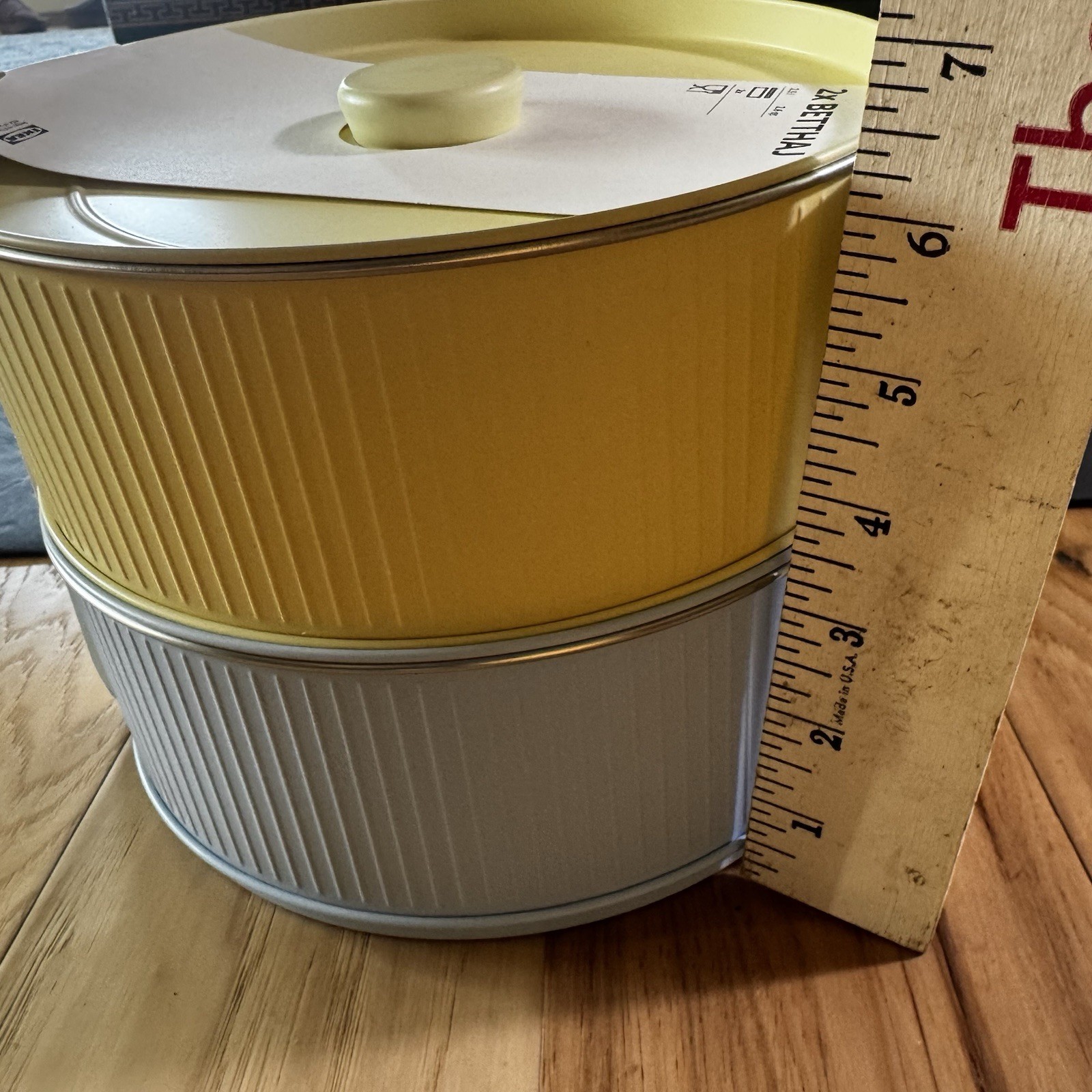 IKEA of Sweden BETTHAJ Food Storage Containers w Lids Set of 2 Yellow Blue New