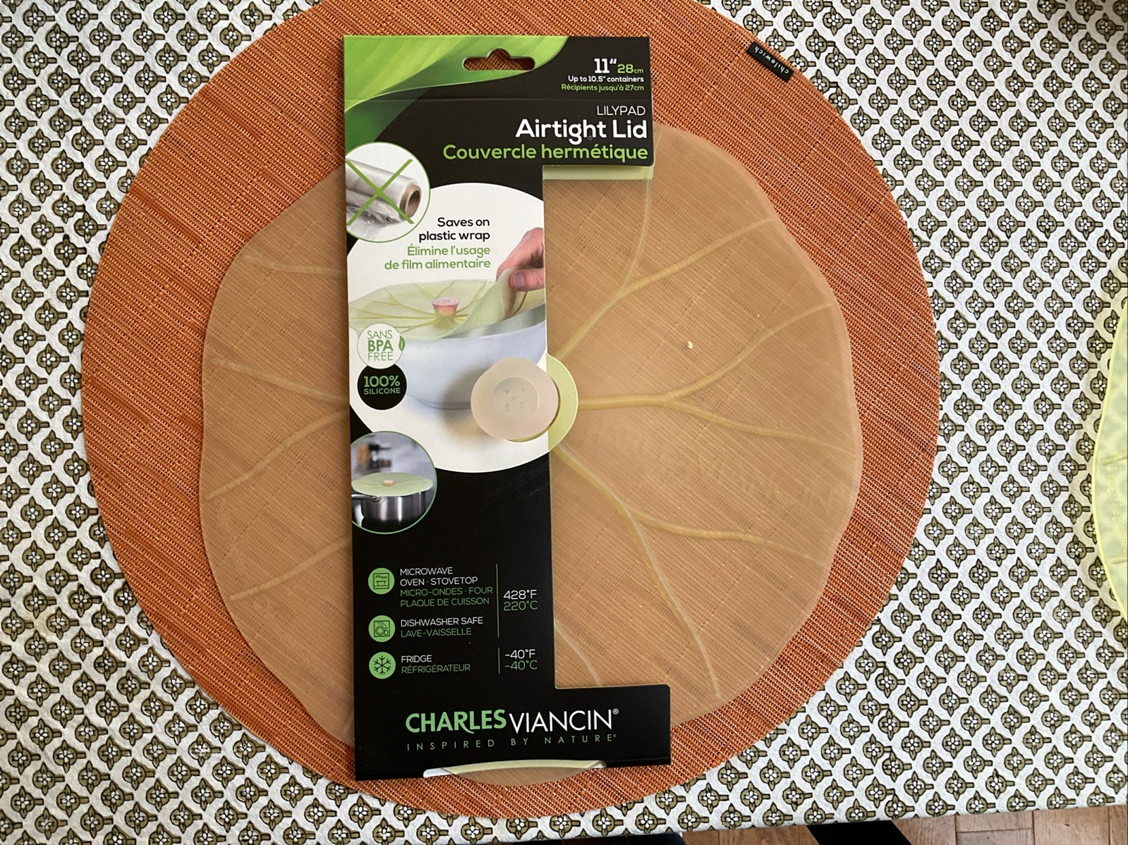 Charles Viancin Airtight Lid – 11″ – Brand New – Lily Pad