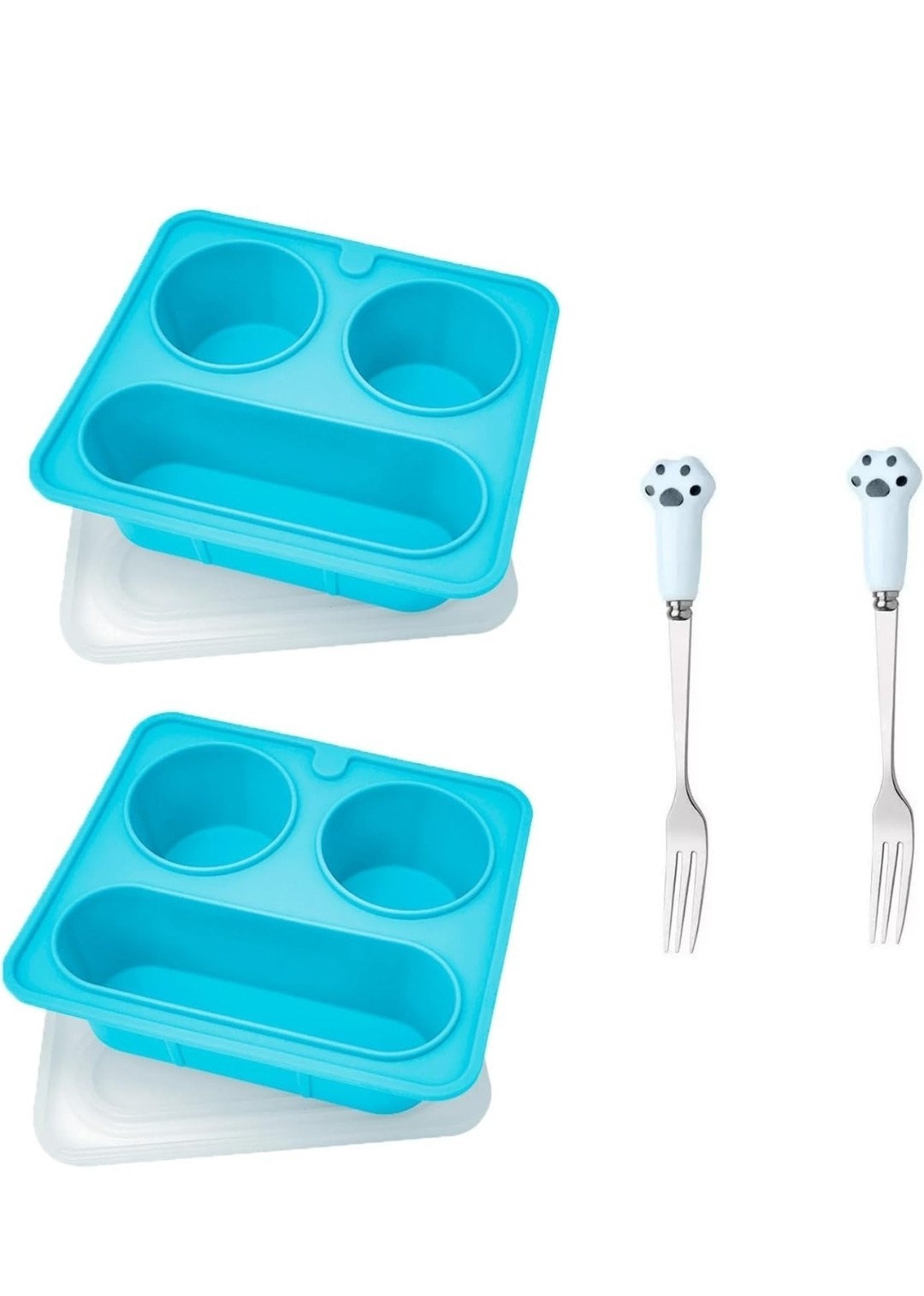 PURPLE microwaveable durable reusable silicone snack containers with lids.
