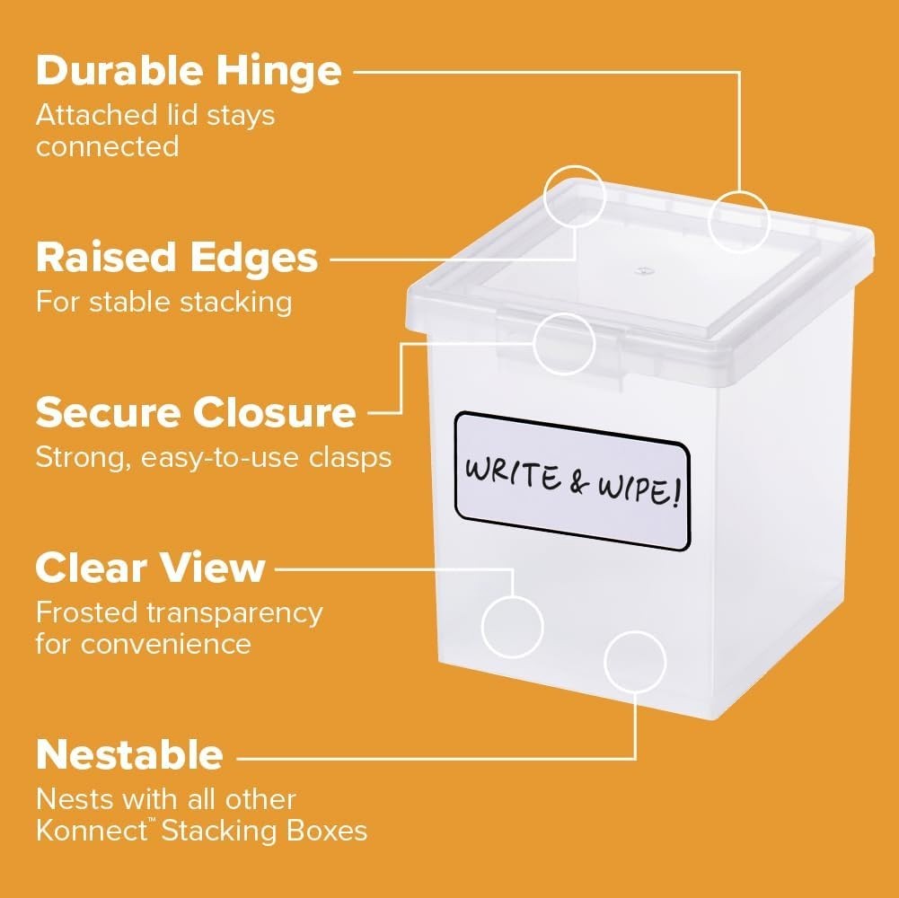 Compact Clear Storage Boxes with Snap Closure – Stackable & Organized – 2 Pack