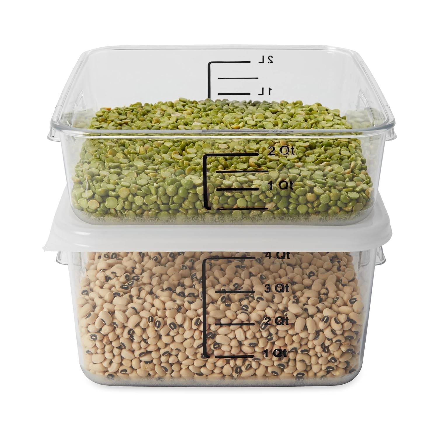 Space Saving Square Food Storage Container 2 Quart Clear Kitchen/Sous Vide/Meal