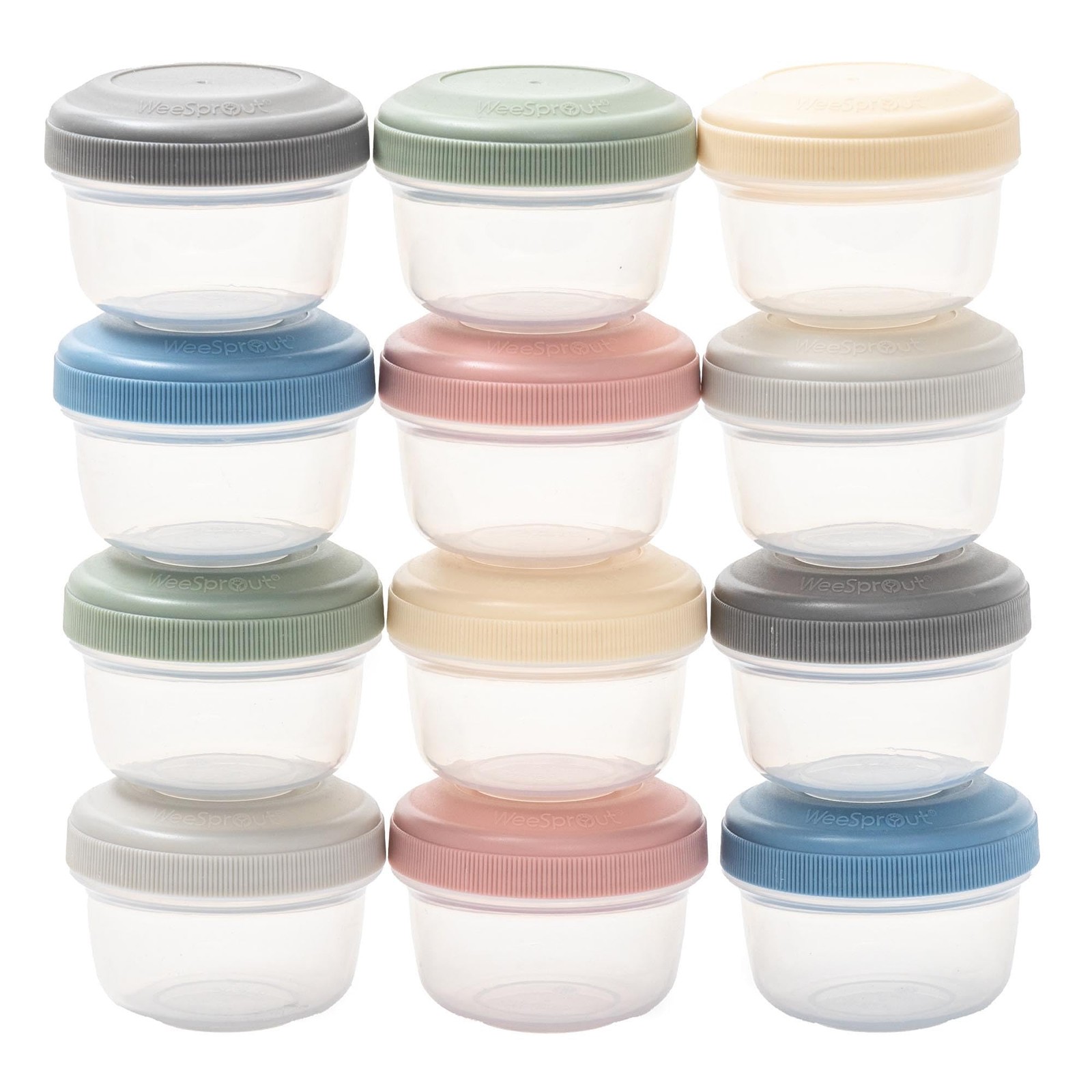 WeeSprout Leakproof Baby Food Storage – 12 Set, Small Plastic Containers with…