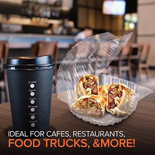Disposable Plastic To Go Containers with Clear Lids (100 5″ x 5″ – 100 Count