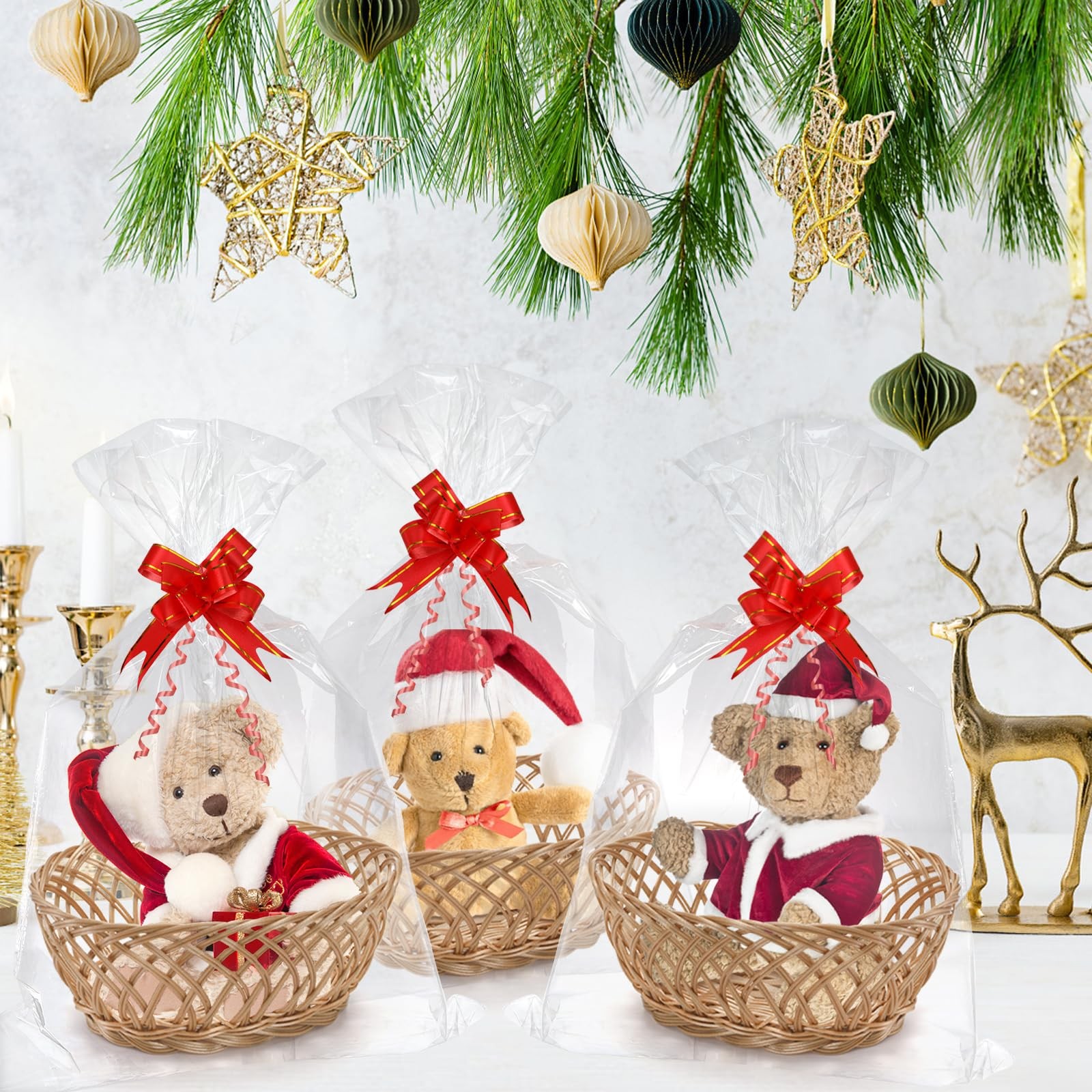 Plastic Oval Wicker Bread Fruit Serving Basket Bin 10×7.5×4 Inch 10 PCS