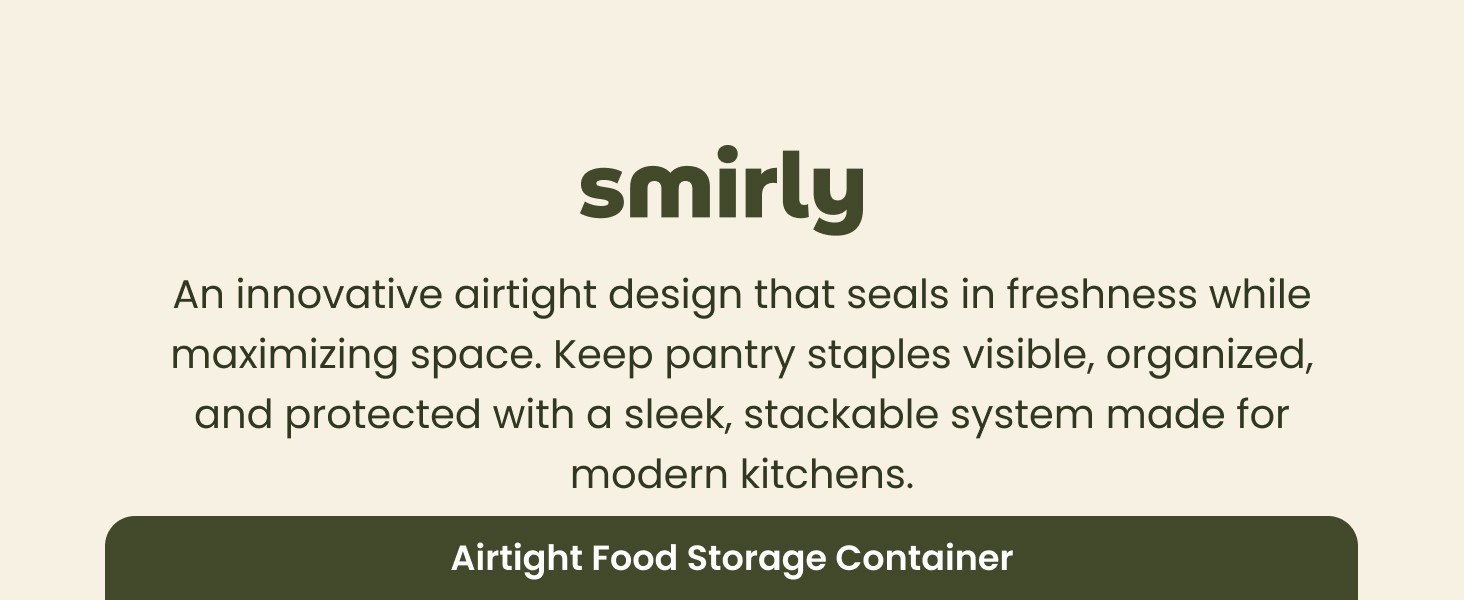 SMIRLY 8Pc Airtight Food Storage Container Set Organizer BPA Free Cream White
