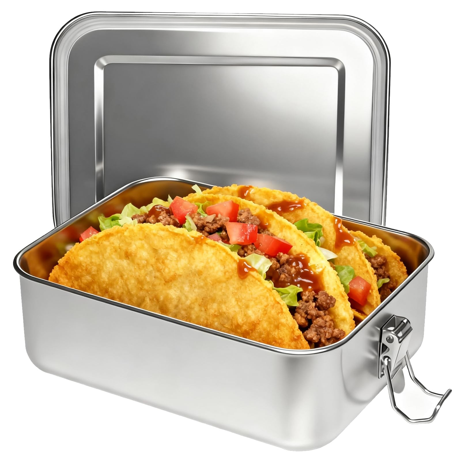 40oz/1200ml Meta Lunch Box, Stainless Steel Food Storage Sandwich Containers,…