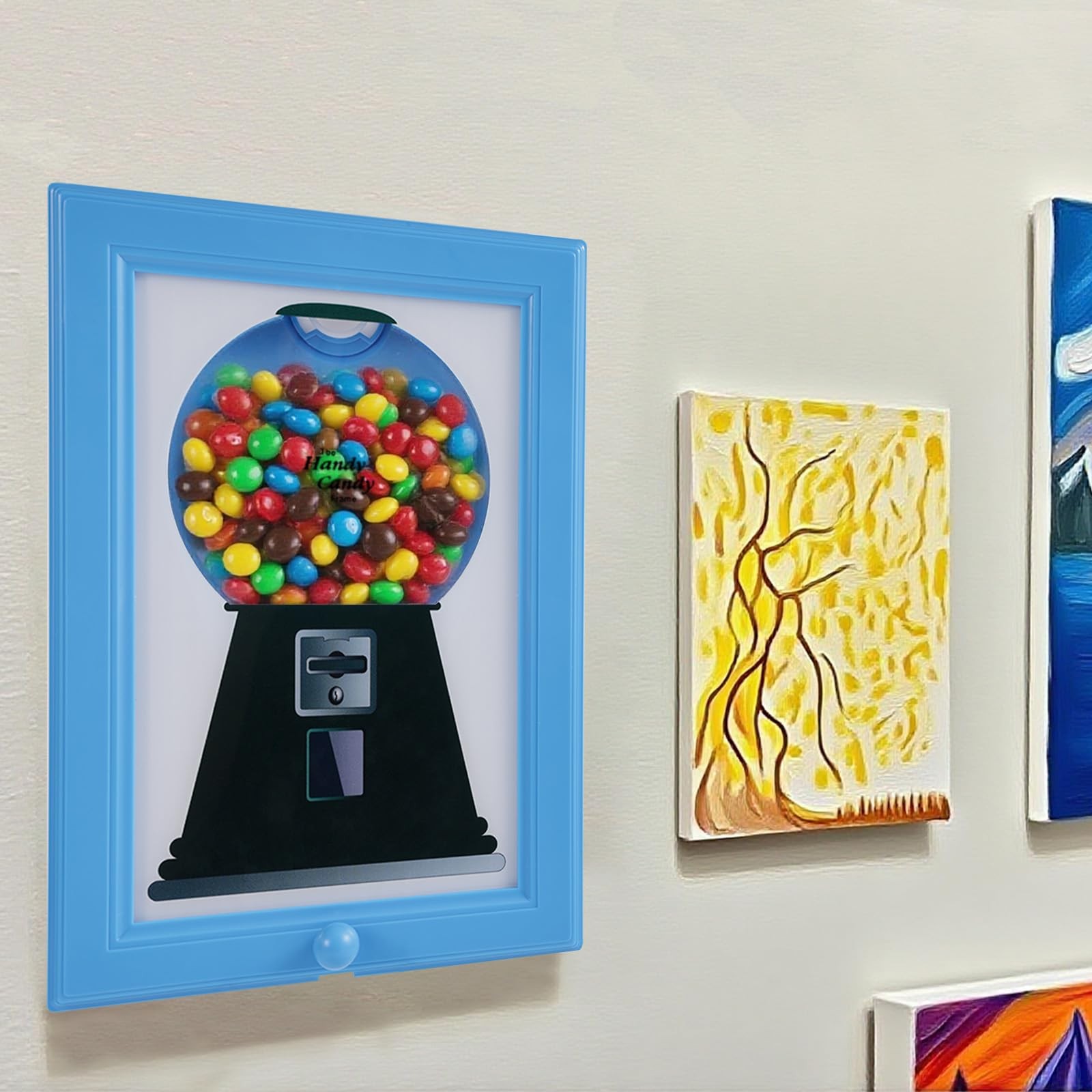 Candy Dispenser Picture Frame, Wall Mount Gumball Machine Creative Handy Cand…