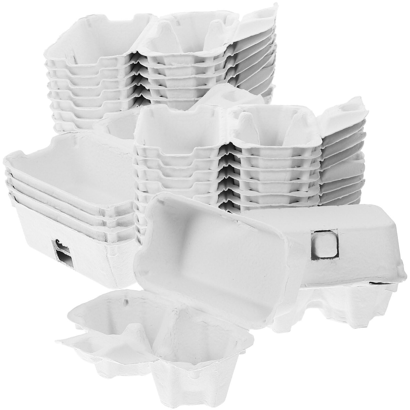 24 PCS Blank 2 Count Egg Cartons Container Reusable Natural Pulp Paper Baskets