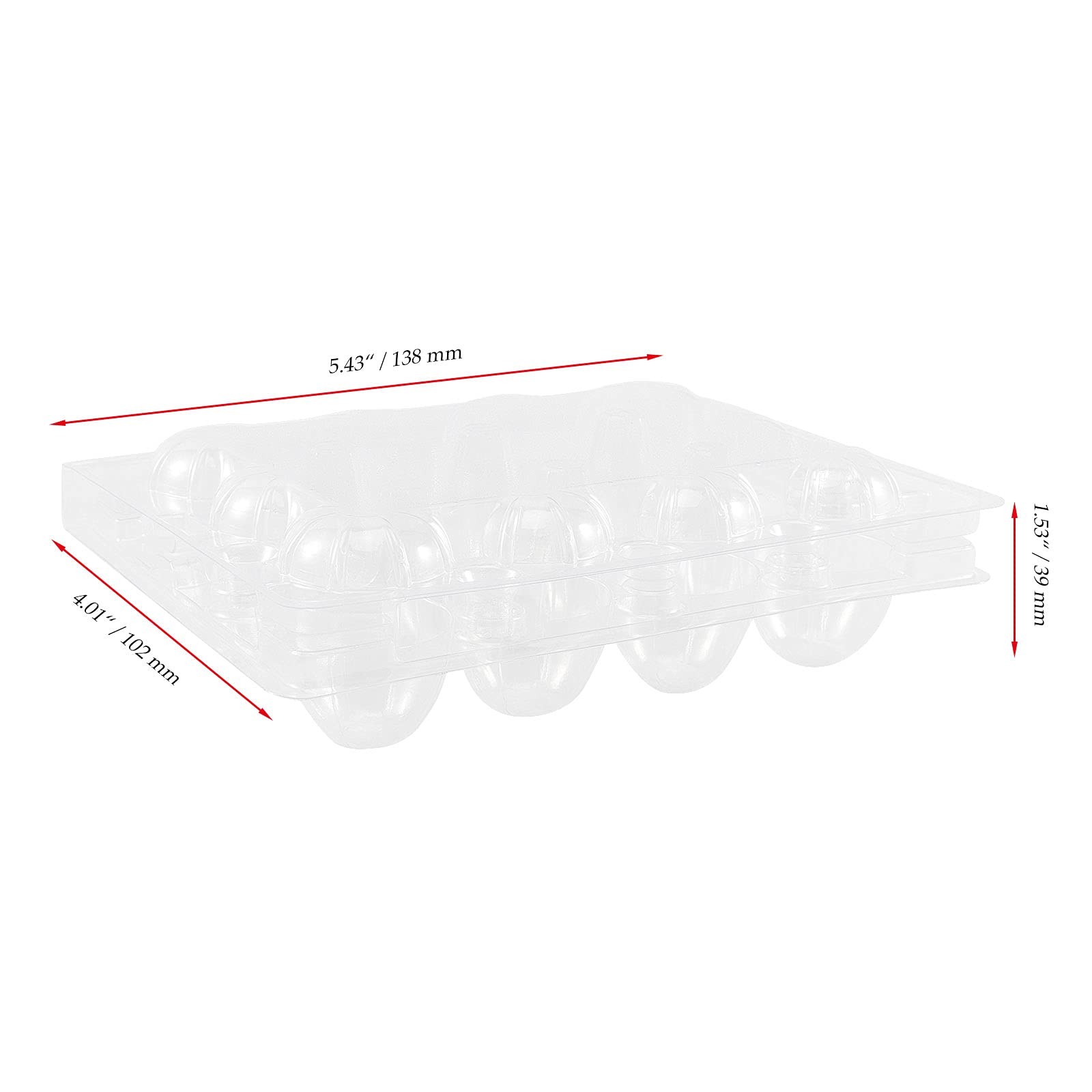 150 PCS 12 Cavity Clear Plastic Quail Egg Cartons, PVC Stackable Egg Storage Box