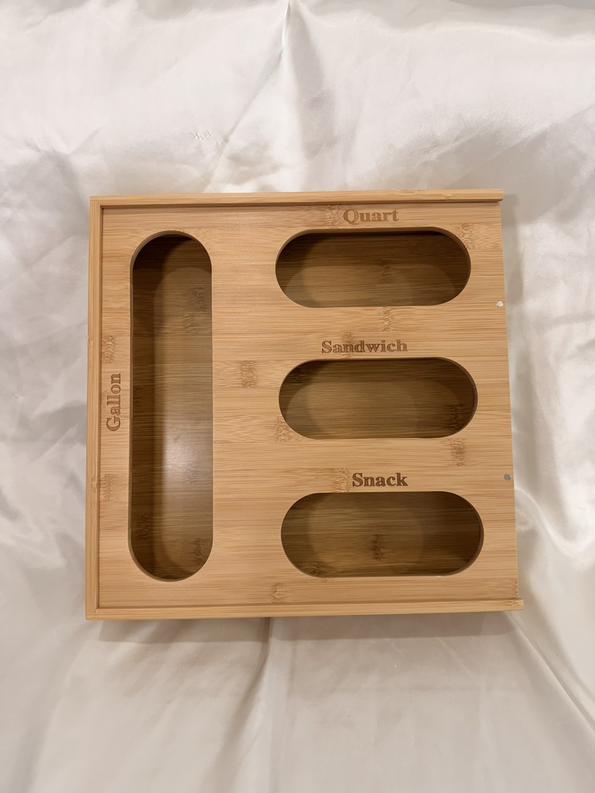 Better Homes Bamboo resealable bag organizer for drawer, storage bag organizer