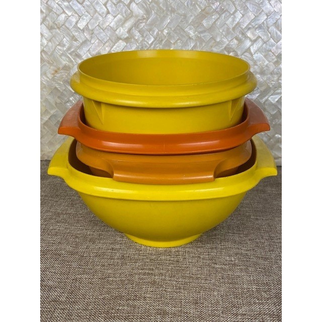 Orange Harvest Colors Tupperware Mixing Serving Bowls 4 Pc. Replacements No Lid