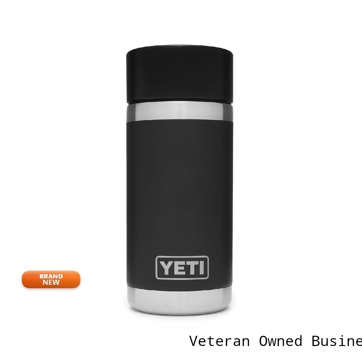 Yeti Rambler 12 Oz Bottle Stainless Steel Vacuum Insulated Hot Shot Cap Black