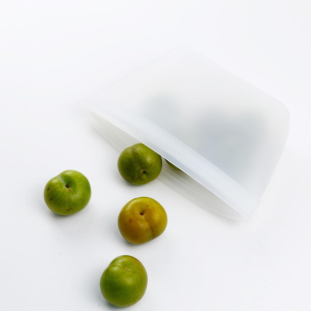 Reusable Platinum Silicone Food Bags, BPA-Free, Self-Seal & Leak-Free, Dishwa…